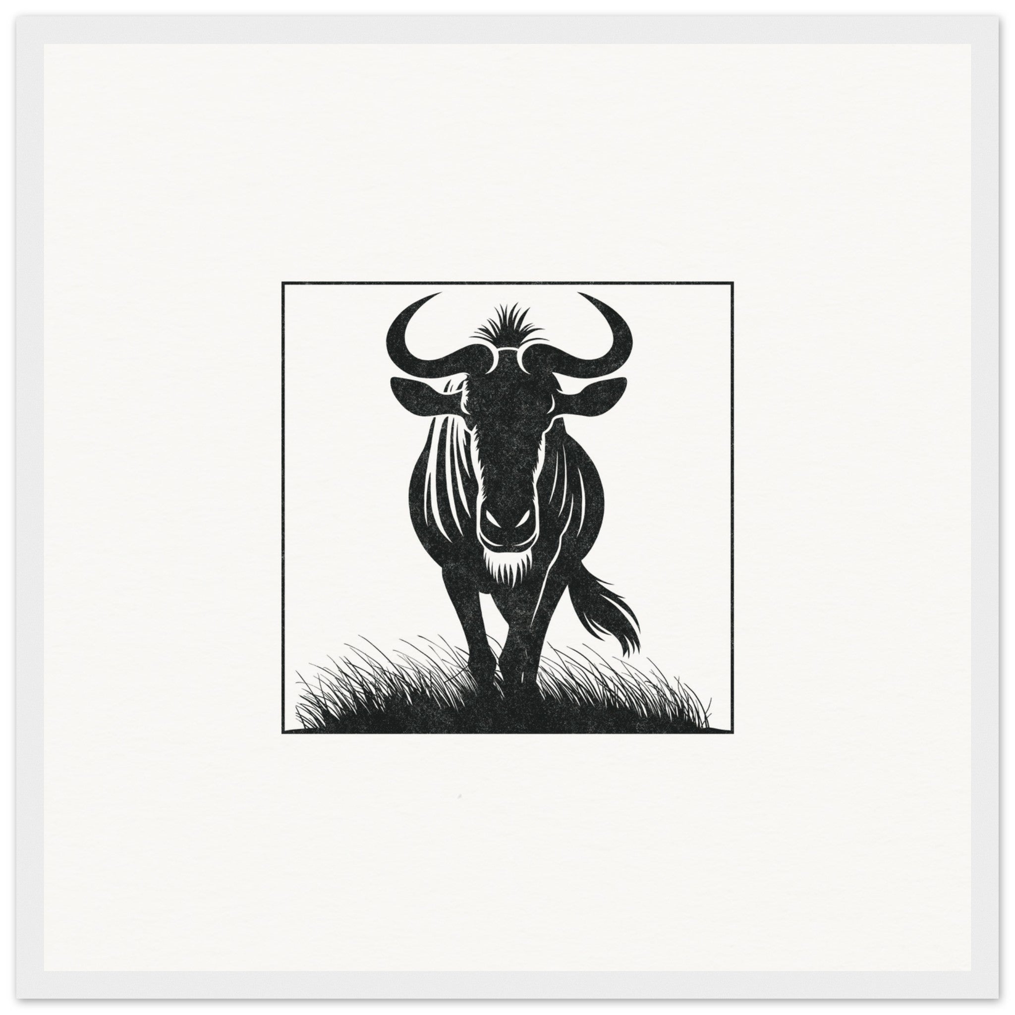 Wildebeest [framed print] - Minimalist Art - Barbara Gomes Arts