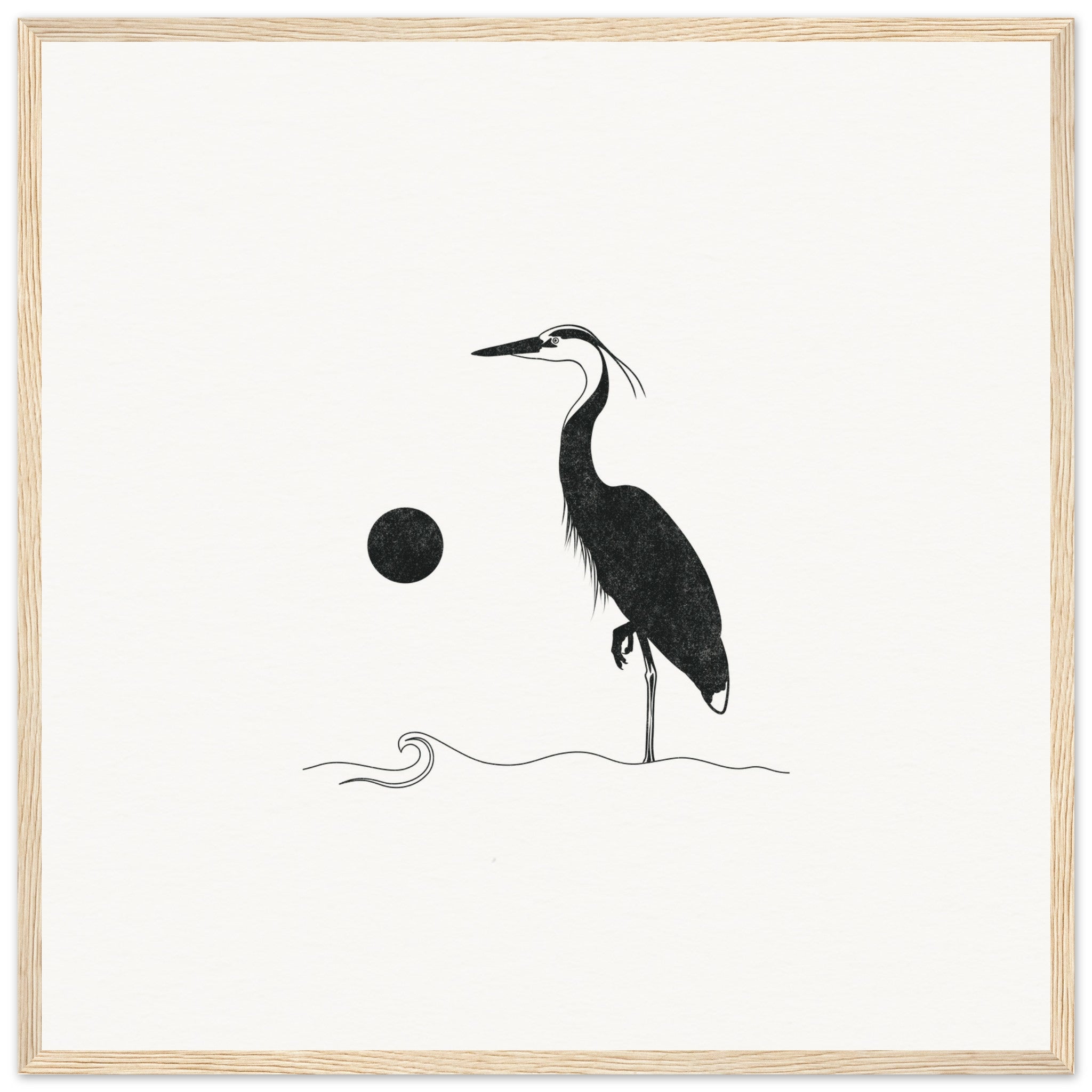 Great Heron [framed print] - Minimalist Art - Barbara Gomes Arts